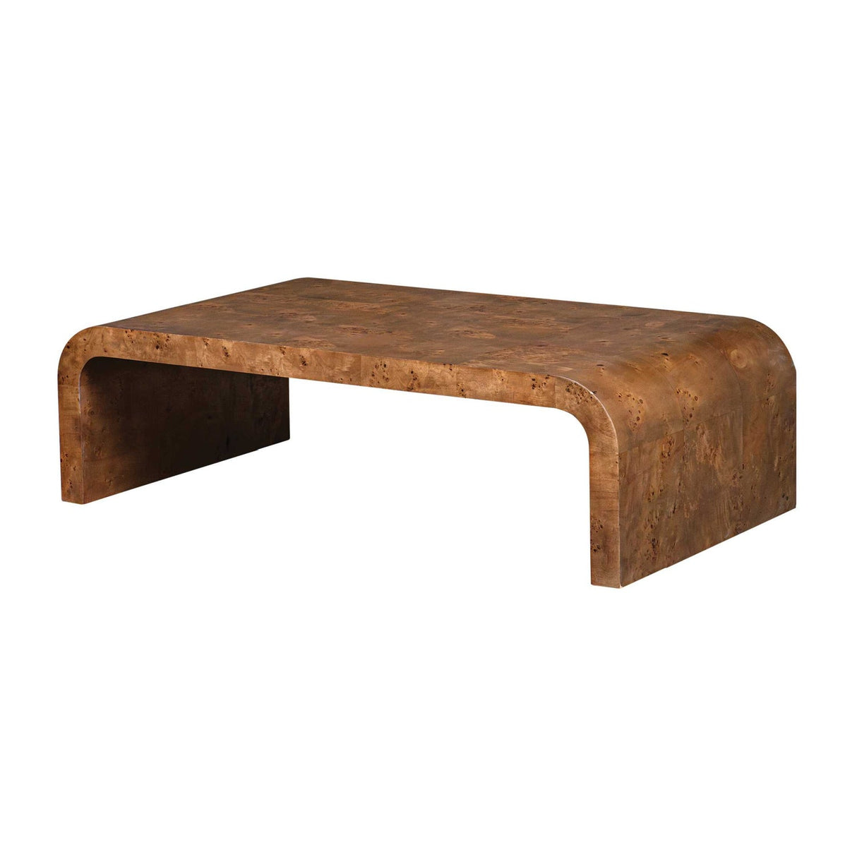 Burl Veneer Curved Coffee Table by Uttermost Carraway, alternate view 3