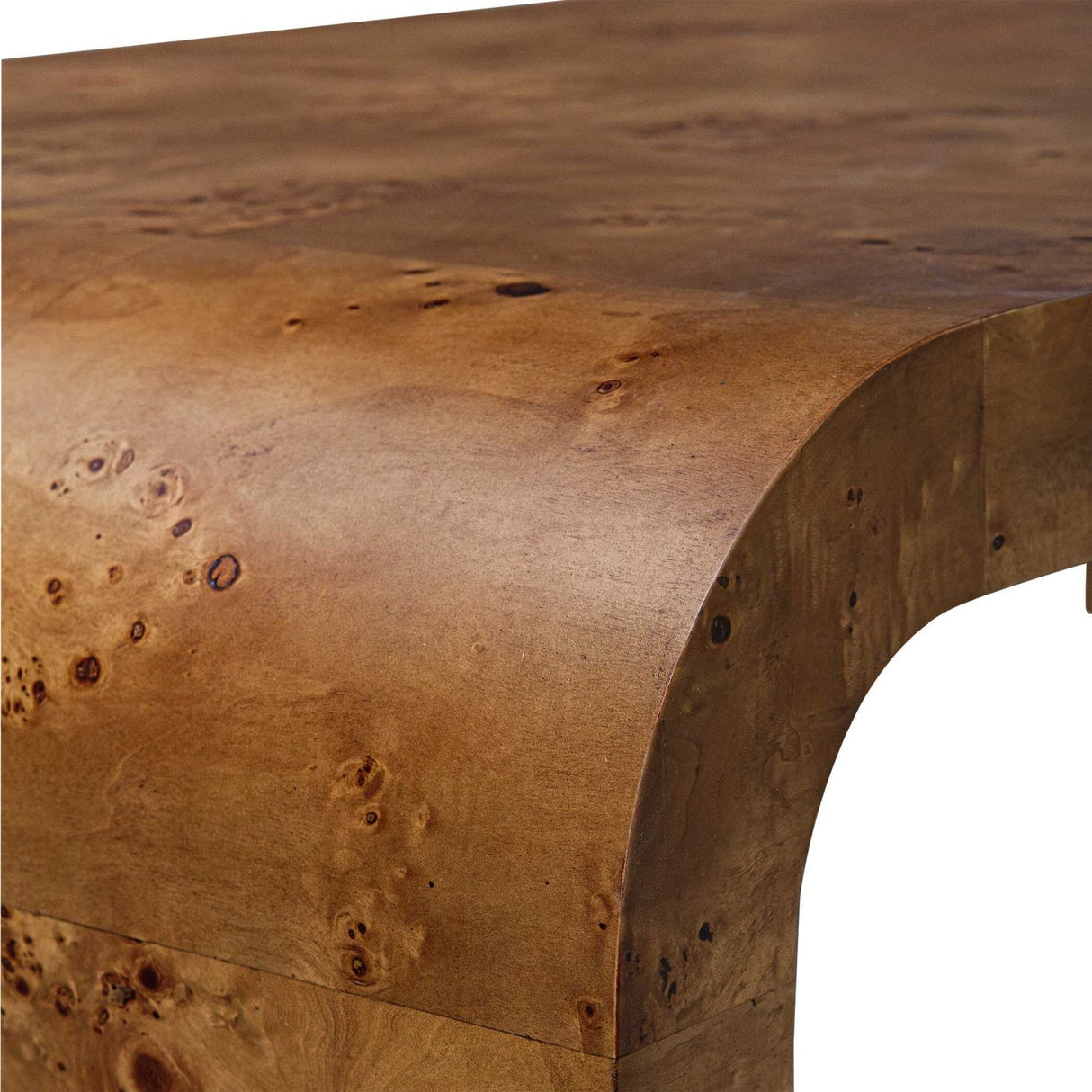 Burl Veneer Curved Coffee Table by Uttermost Carraway, alternate view 5