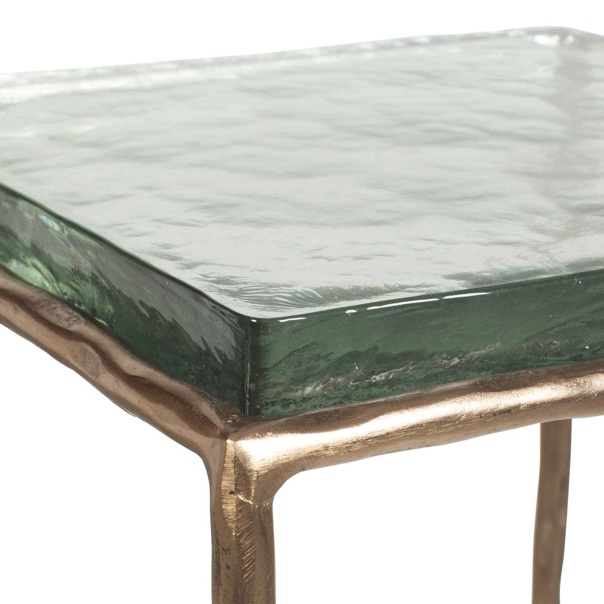 Cast Glass Square Accent Table by Uttermost Ovard, alternate view 5
