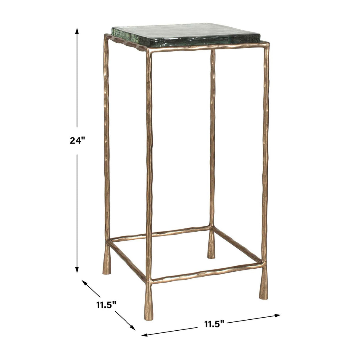 Cast Glass Square Accent Table by Uttermost Ovard, alternate view 7