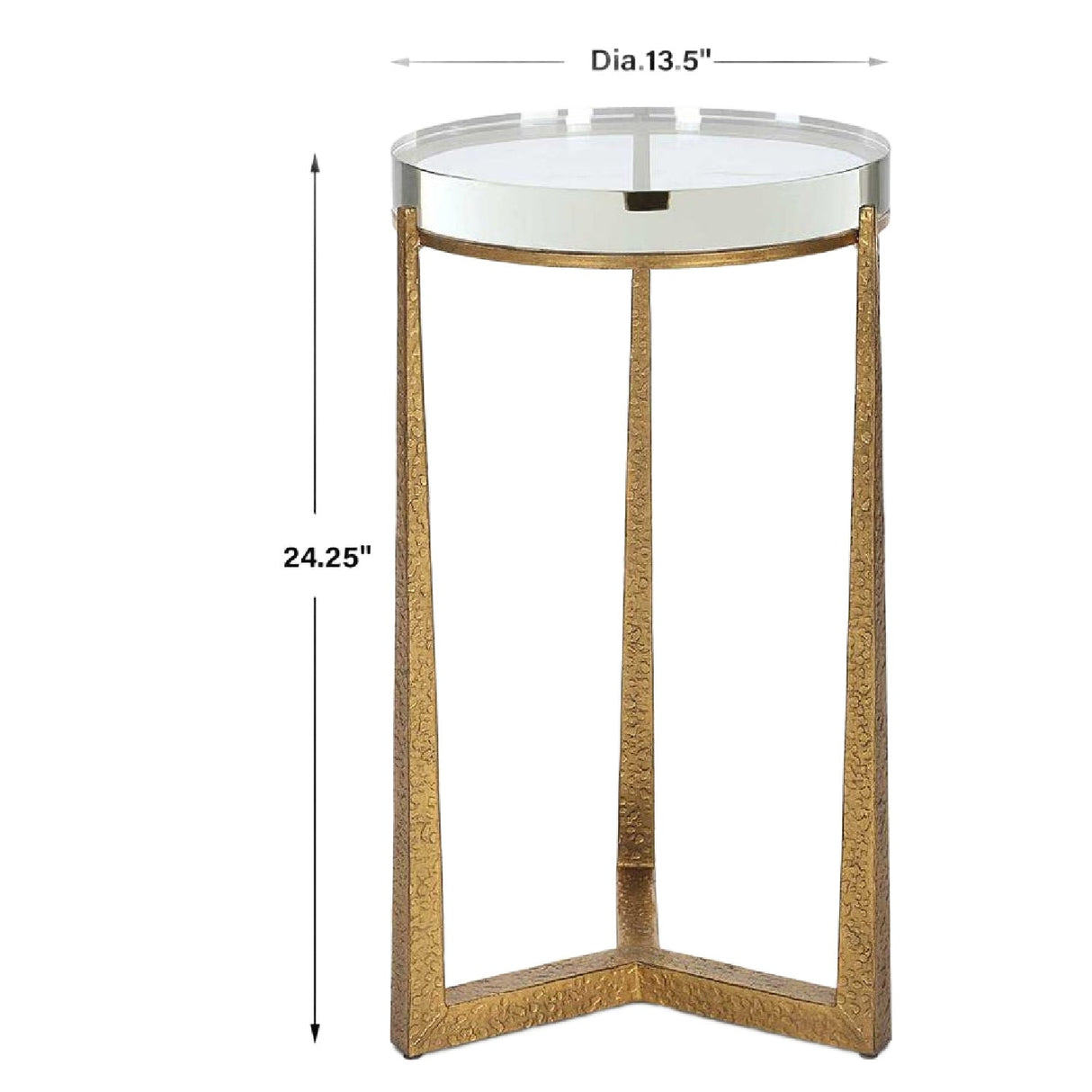Modern European furniture - Crystal Top Accent Table - www.oroa.com