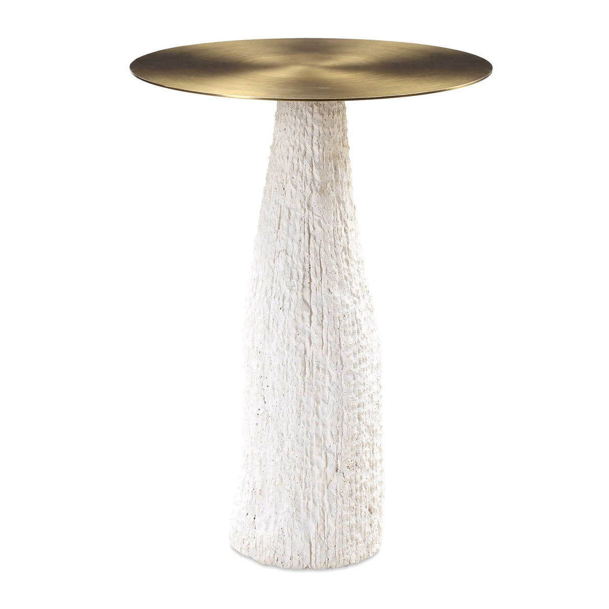 Modern European furniture - White Cast Stone Accent Table - www.oroa.com