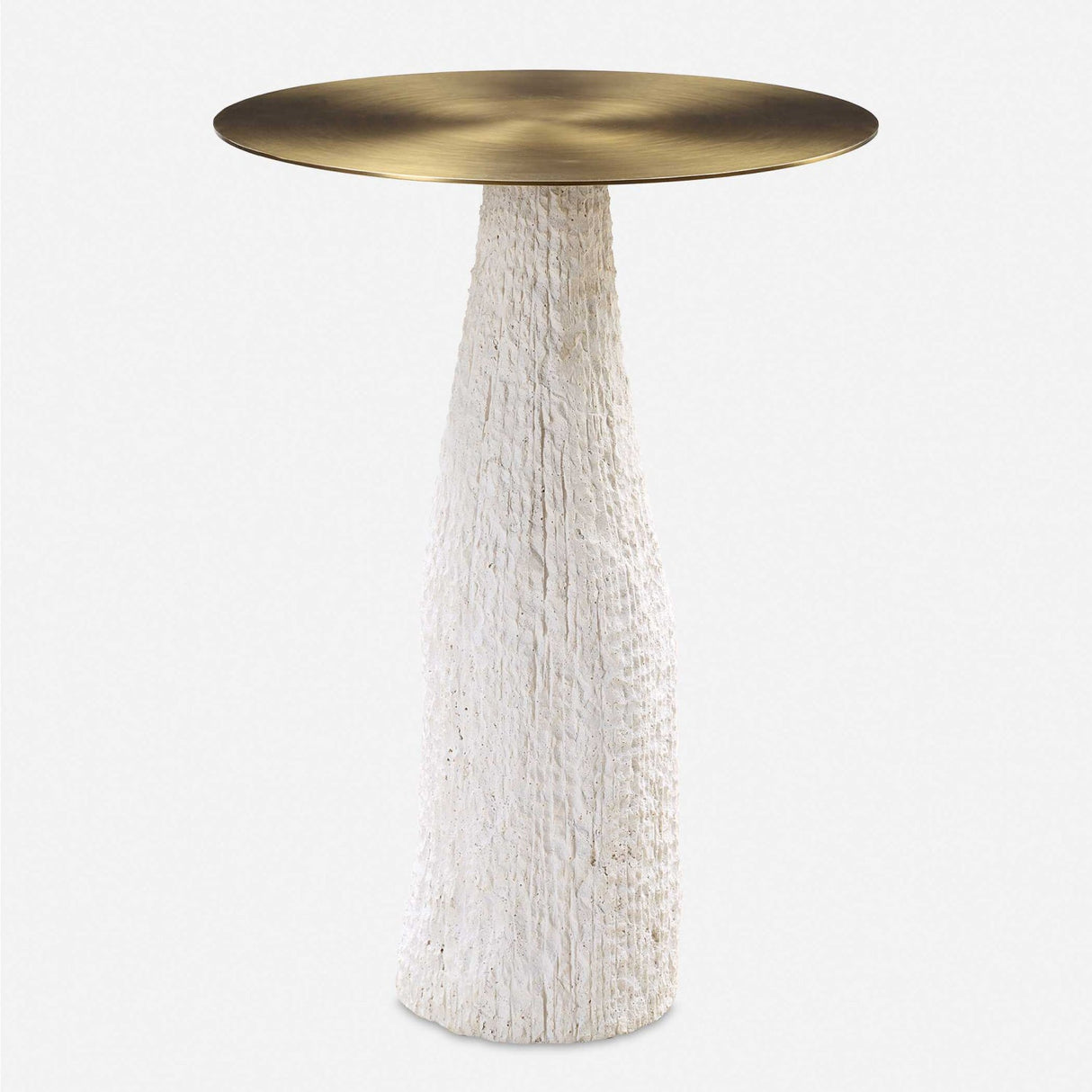 Modern European furniture - White Cast Stone Accent Table - www.oroa.com