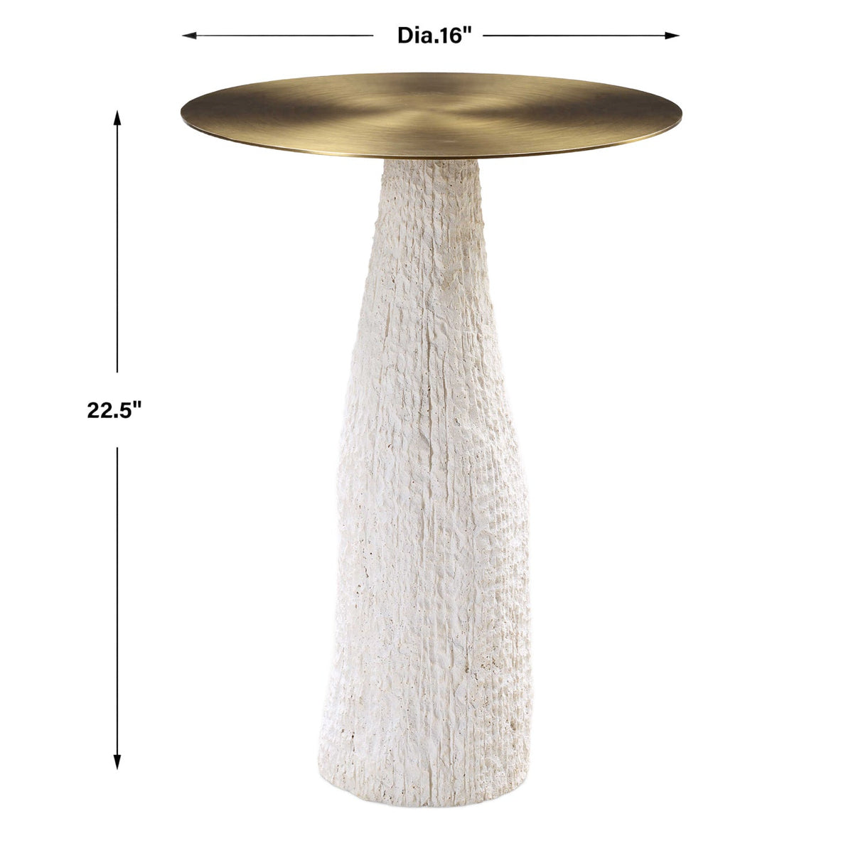 Modern European furniture - White Cast Stone Accent Table - www.oroa.com