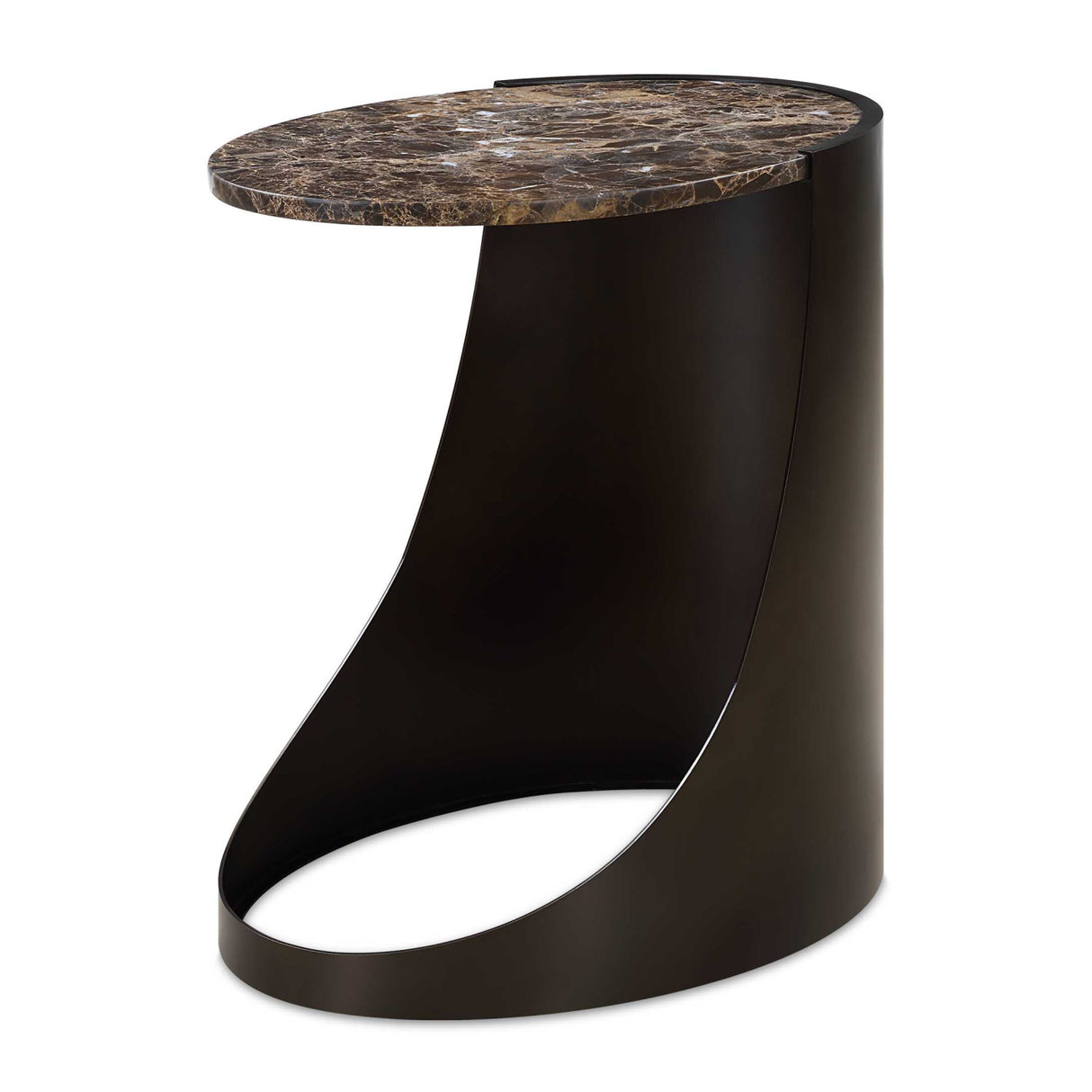 Modern European furniture - Brown Marble Round Sie Table - www.oroa.com