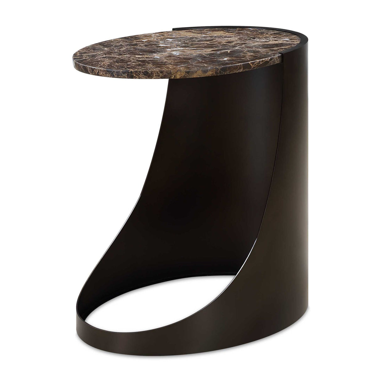 Modern European furniture - Brown Marble Round Sie Table - www.oroa.com