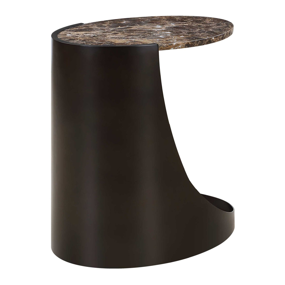 Modern European furniture - Brown Marble Round Sie Table - www.oroa.com