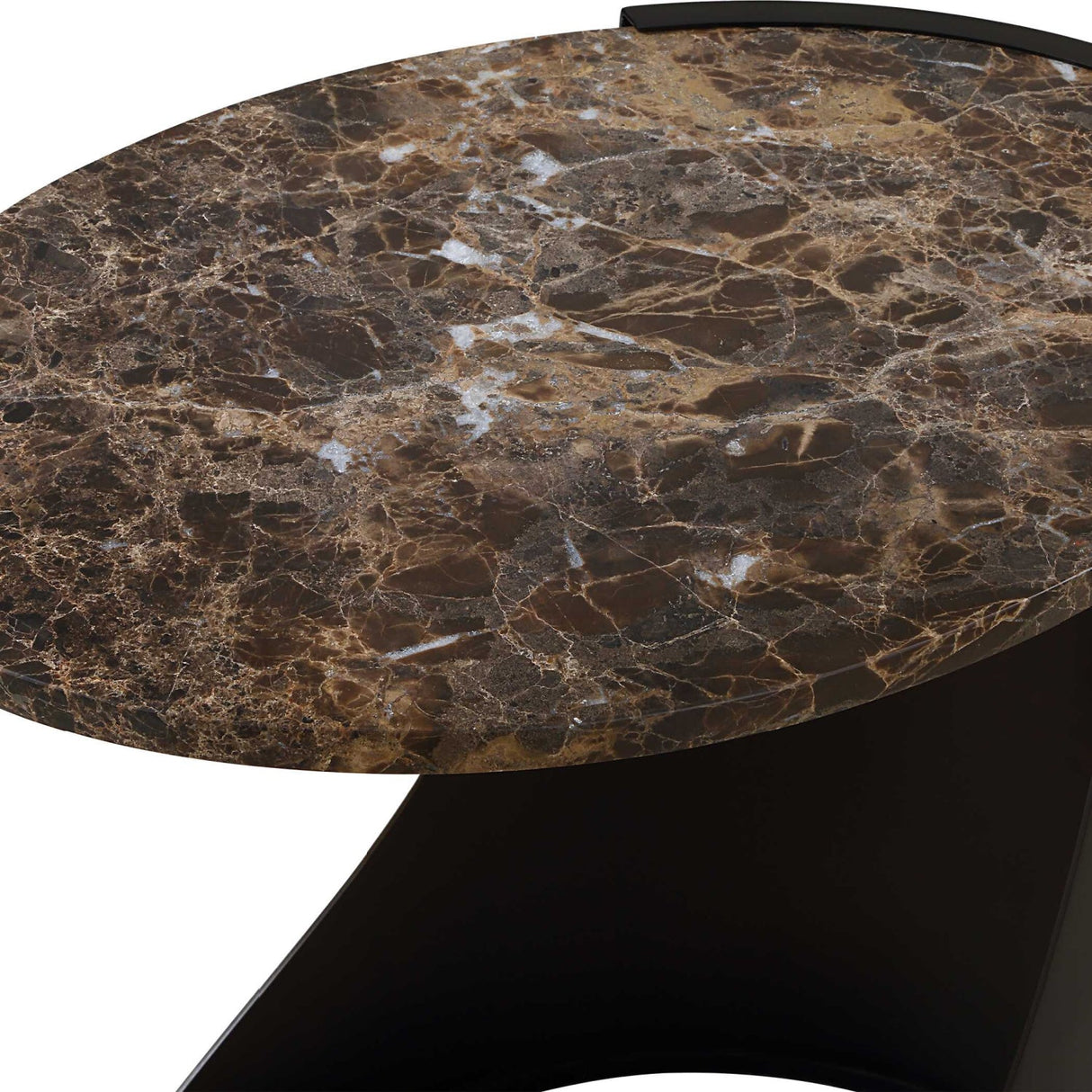 Modern European furniture - Brown Marble Round Sie Table - www.oroa.com