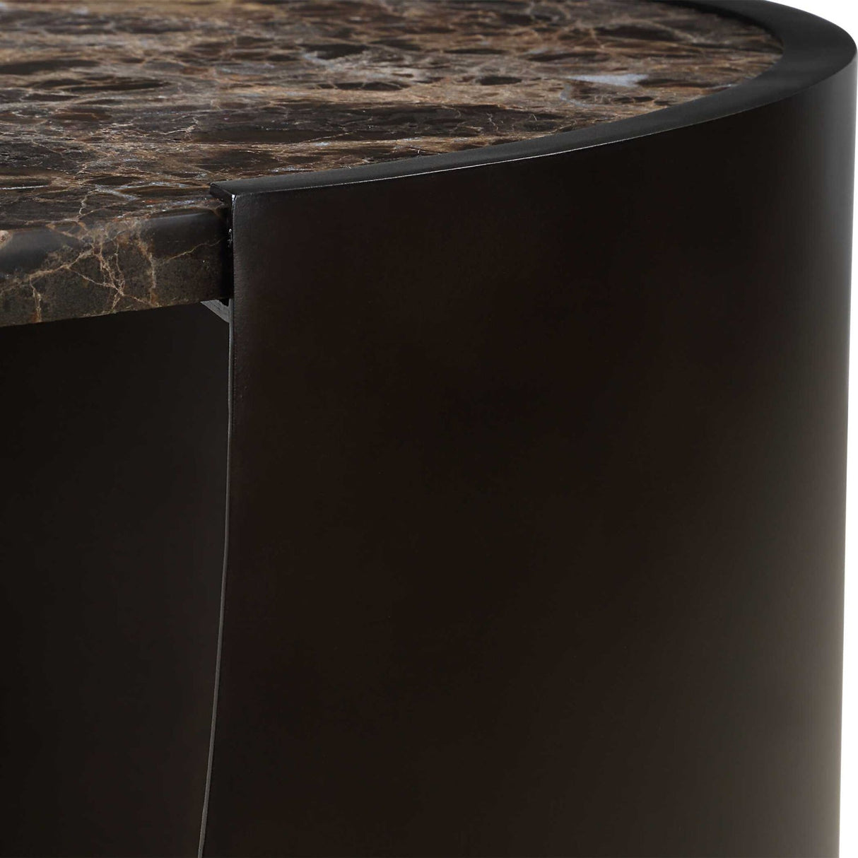 Modern European furniture - Brown Marble Round Sie Table - www.oroa.com