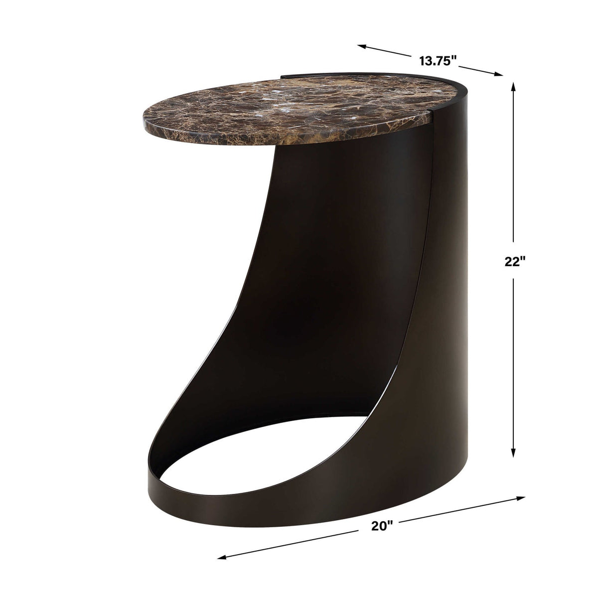 Modern European furniture - Brown Marble Round Sie Table - www.oroa.com