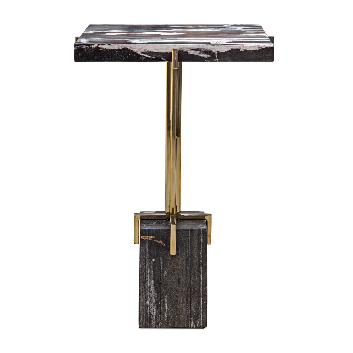 Modern European furniture - Square Petrified Wood Accent Table - www.oroa.com