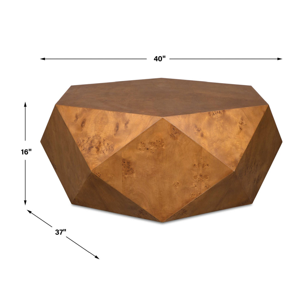 Modern European furniture - Poplar Burl Geometric Coffee Table - www.oroa.com