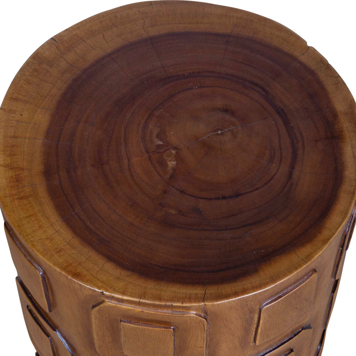 Modern European furniture - Cylindrical Suar Wood Accent Table - www.oroa.com