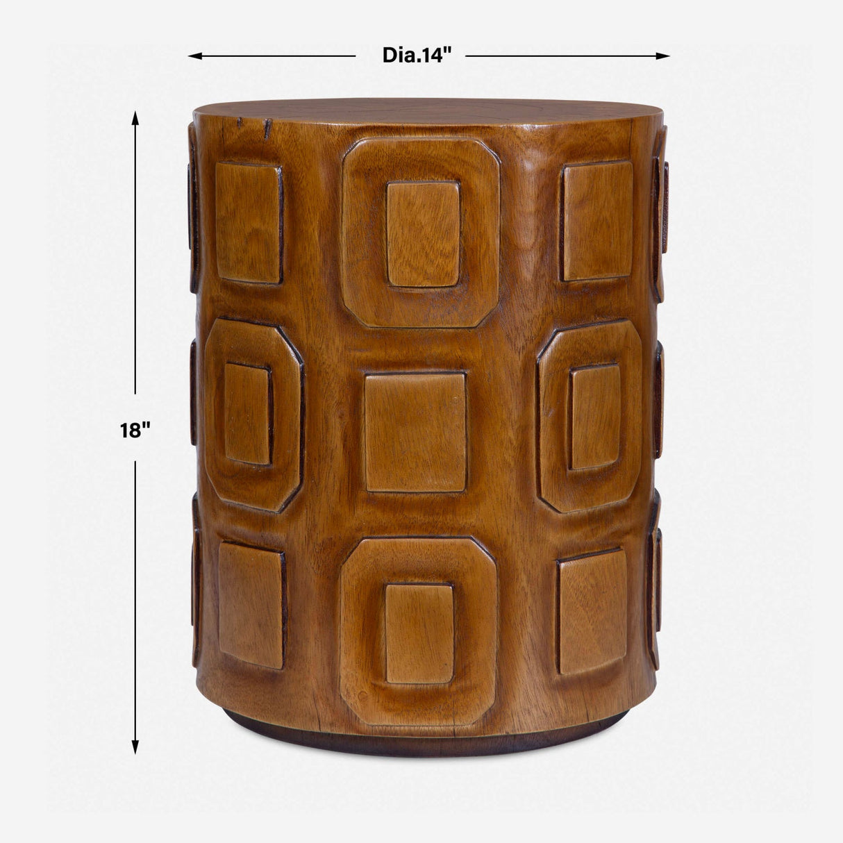 Modern European furniture - Cylindrical Suar Wood Accent Table - www.oroa.com