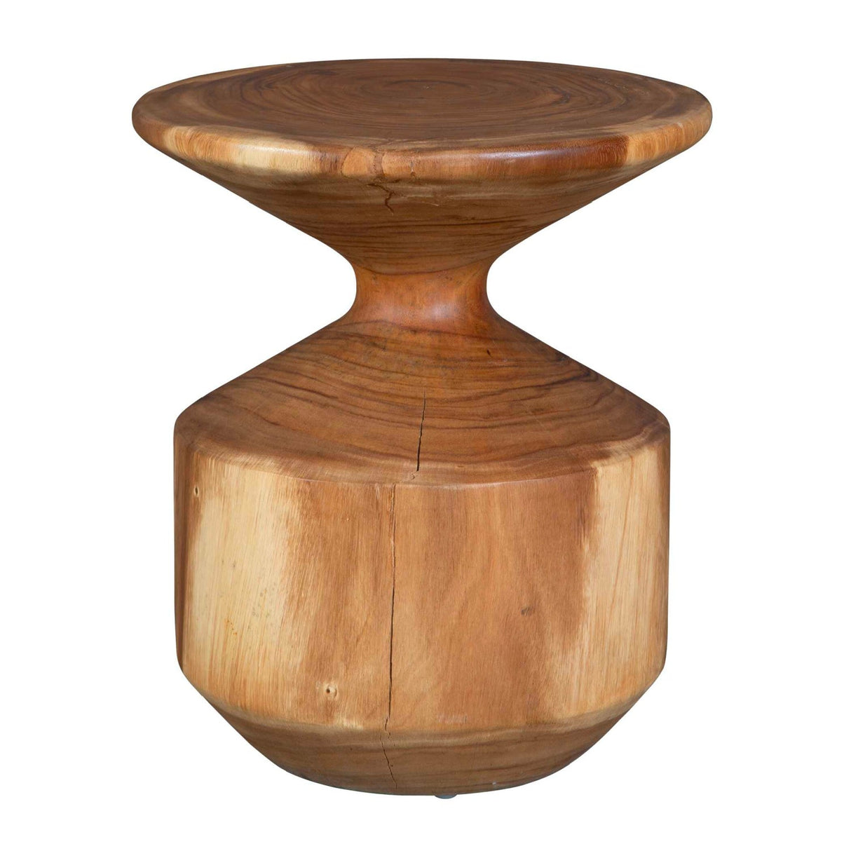 Modern European furniture - Suar Wood Hourglass Accent Table - www.oroa.com