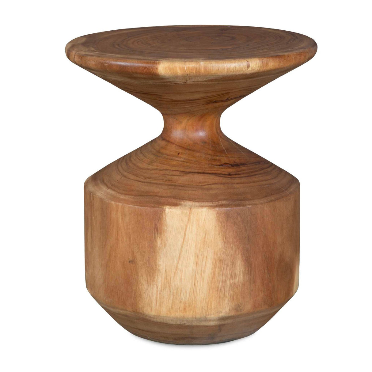Modern European furniture - Suar Wood Hourglass Accent Table - www.oroa.com