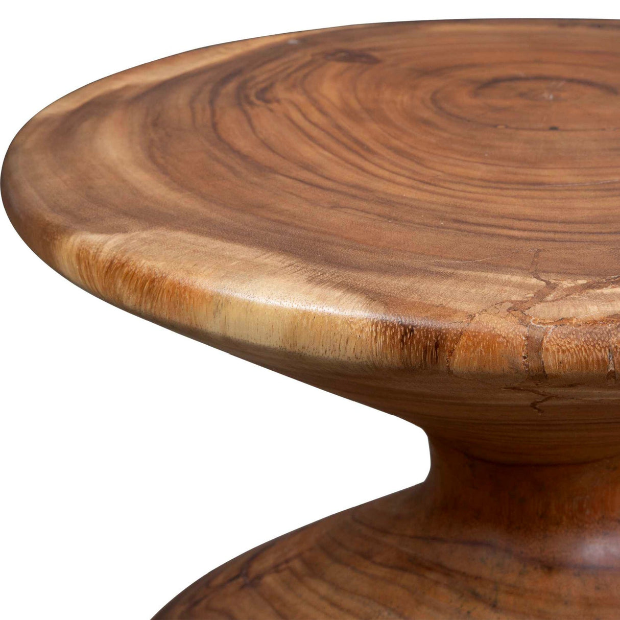 Modern European furniture - Suar Wood Hourglass Accent Table - www.oroa.com