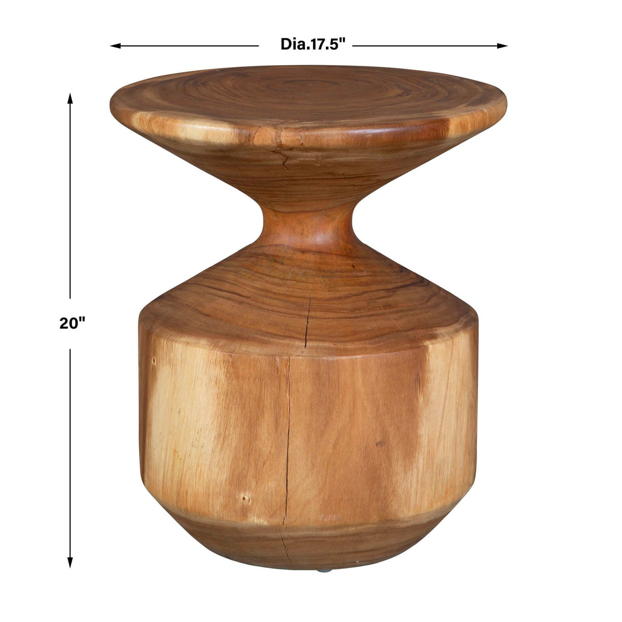 Modern European furniture - Suar Wood Hourglass Accent Table - www.oroa.com