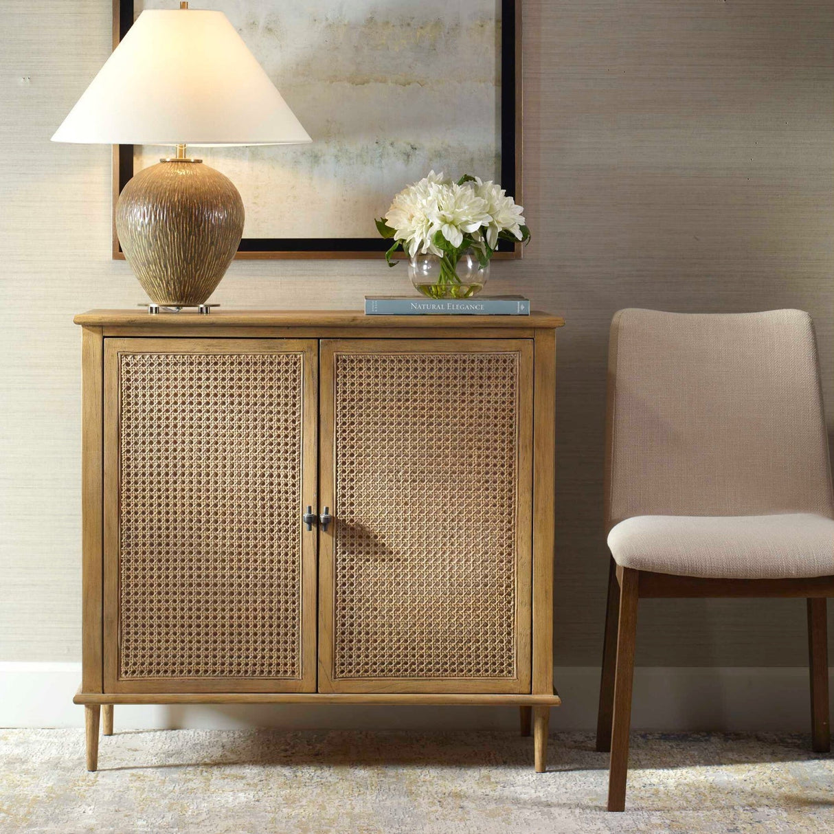 Rattan Cane 2-Door Cabinet by Uttermost Coast, alternate view 2