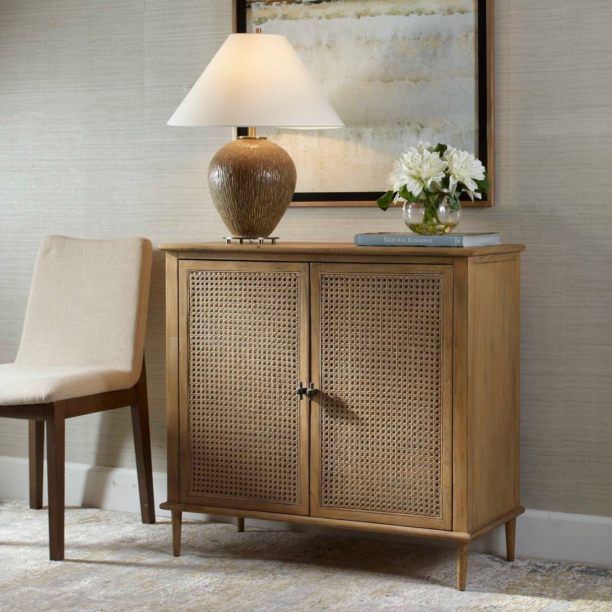 Rattan Cane 2-Door Cabinet by Uttermost Coast, alternate view 7