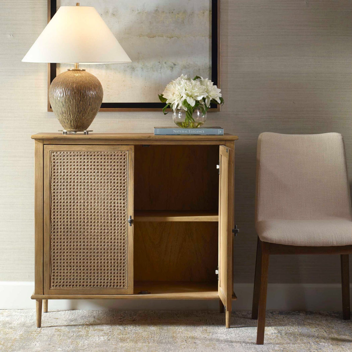 Rattan Cane 2-Door Cabinet by Uttermost Coast, alternate view 8