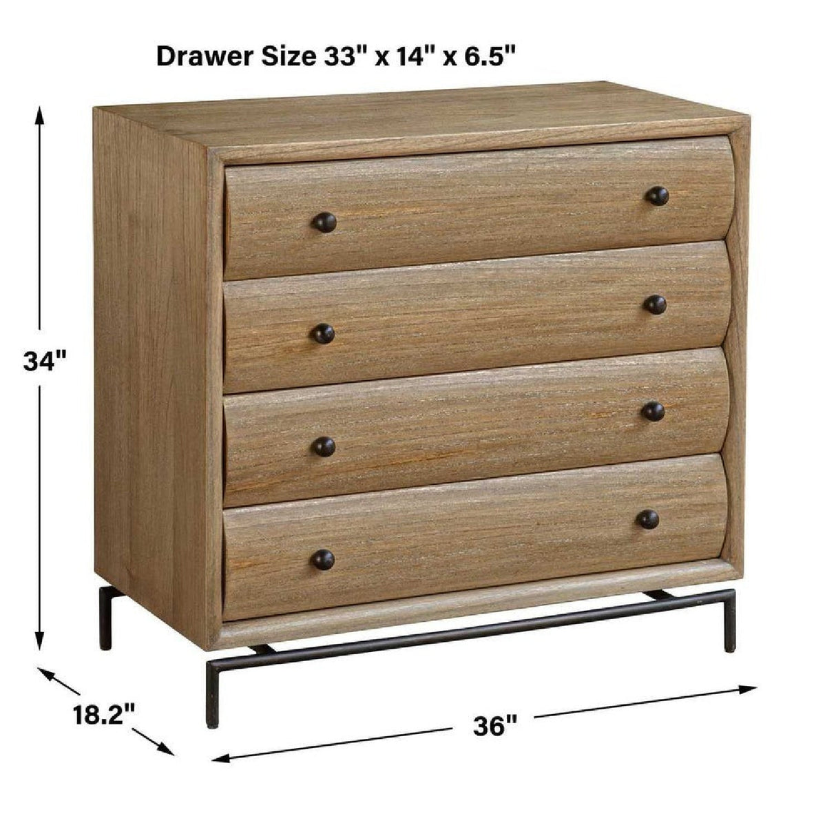 Mindi Wood 4-Drawer Chest by Uttermost Millard, alternate view 9