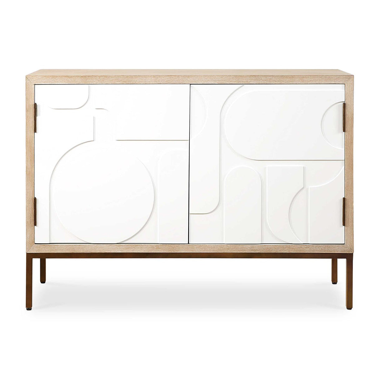 Cream Geometric 2-Door Cabinet by Uttermost Weimar