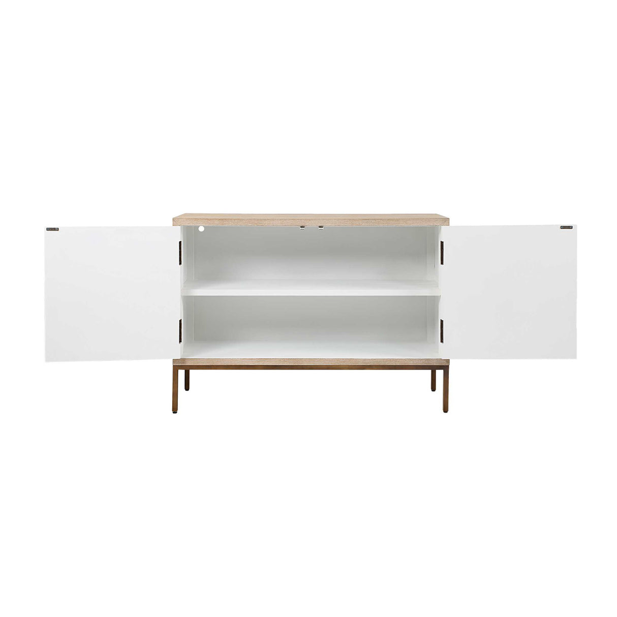 Cream Geometric 2-Door Cabinet | Oroa.com