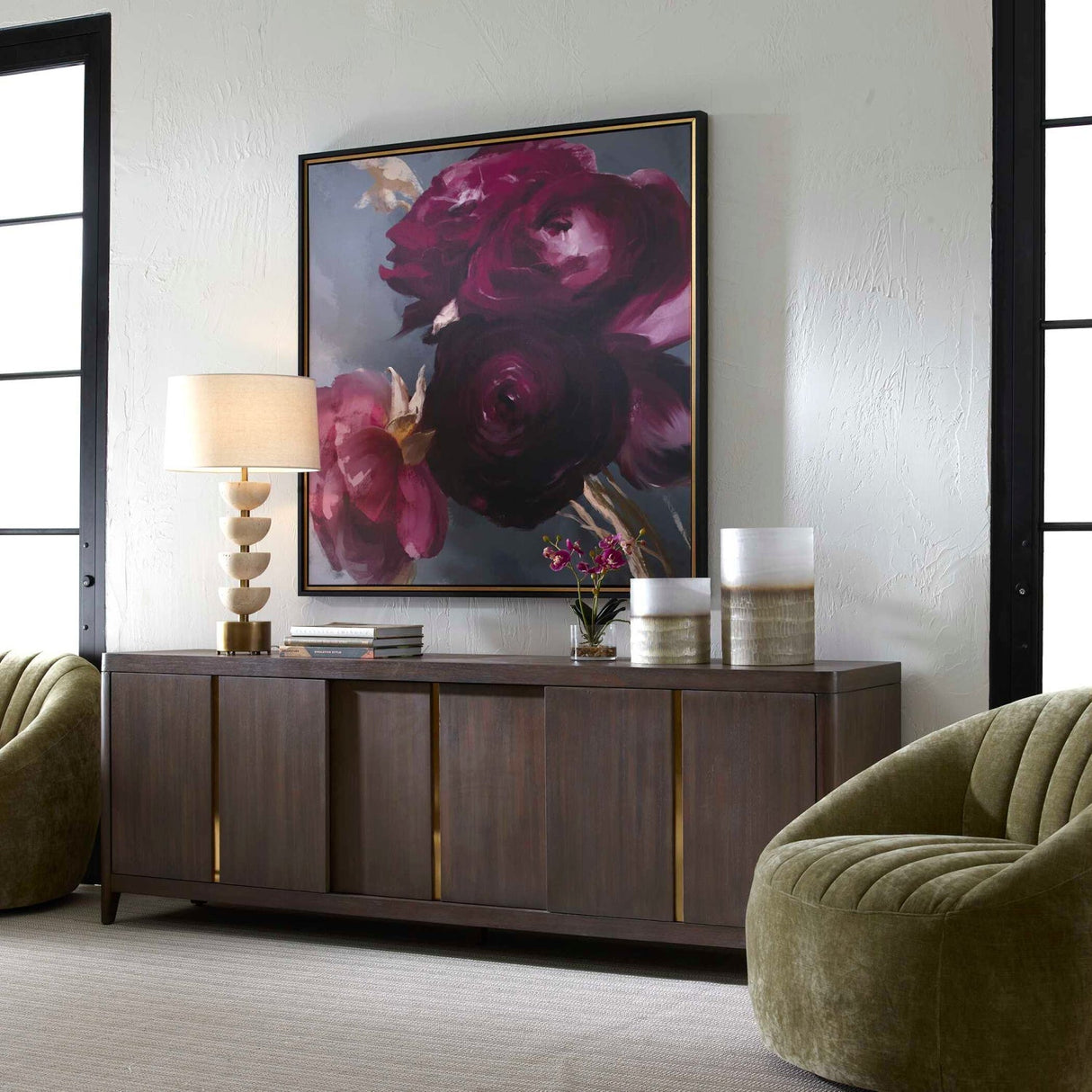 Walnut Sliding-Door Consile Cabinet by Uttermost Botero, alternate view 8
