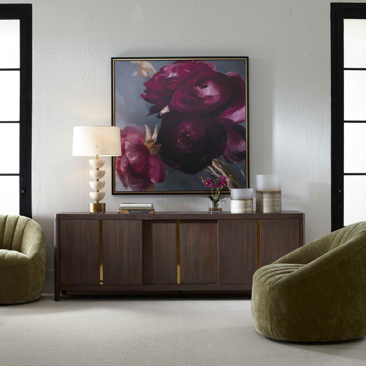 Walnut Sliding-Door Consile Cabinet by Uttermost Botero, alternate view 9