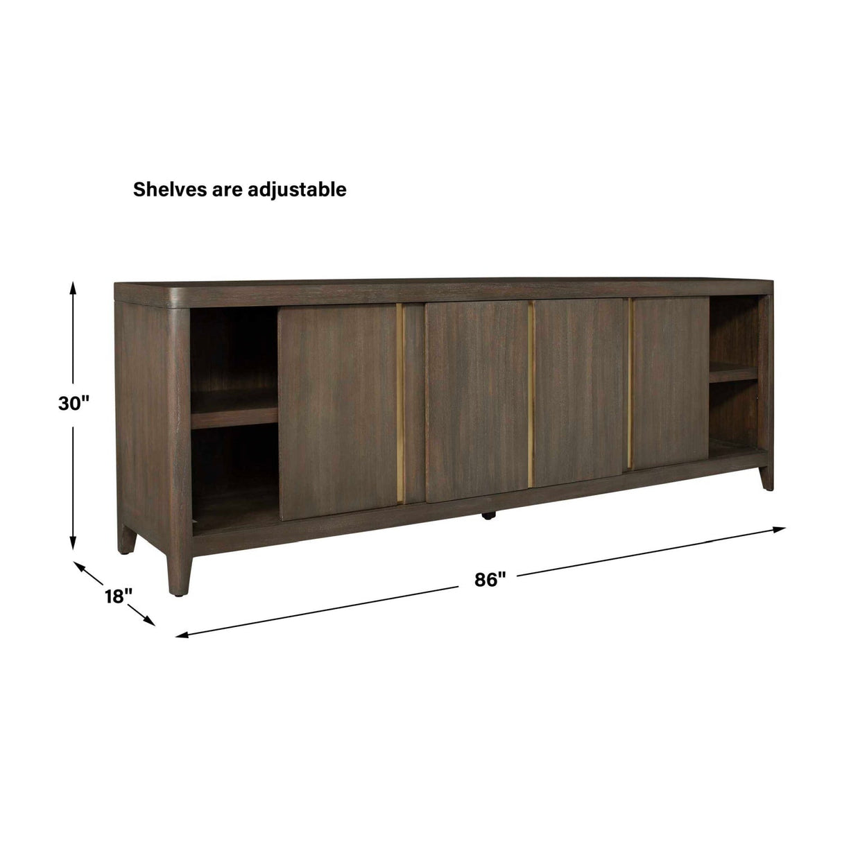 Walnut Sliding-Door Consile Cabinet by Uttermost Botero, alternate view 10