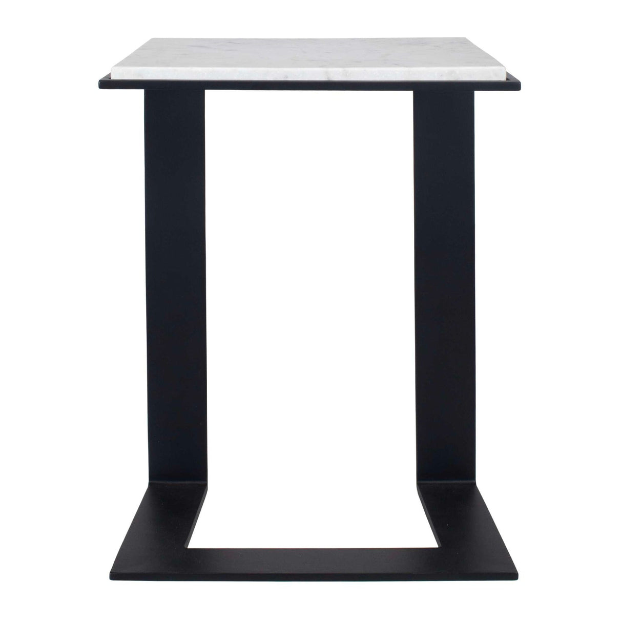 Modern European furniture - White Marble Cantilevered Accent Table - www.oroa.com