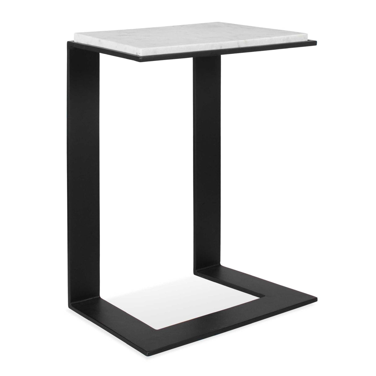 Modern European furniture - White Marble Cantilevered Accent Table - www.oroa.com