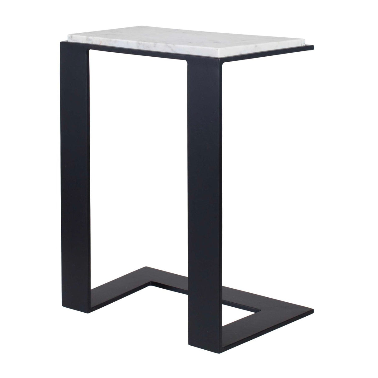 Modern European furniture - White Marble Cantilevered Accent Table - www.oroa.com