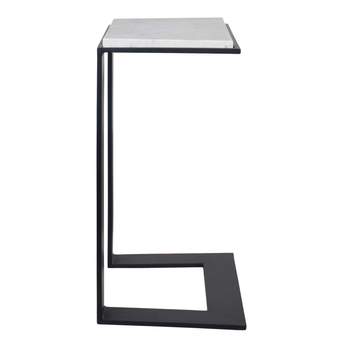 Modern European furniture - White Marble Cantilevered Accent Table - www.oroa.com