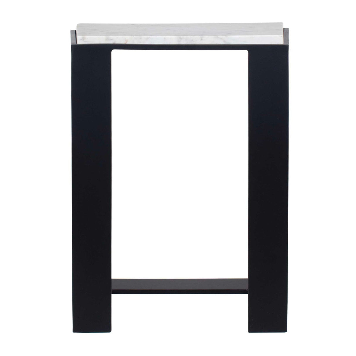 Modern European furniture - White Marble Cantilevered Accent Table - www.oroa.com
