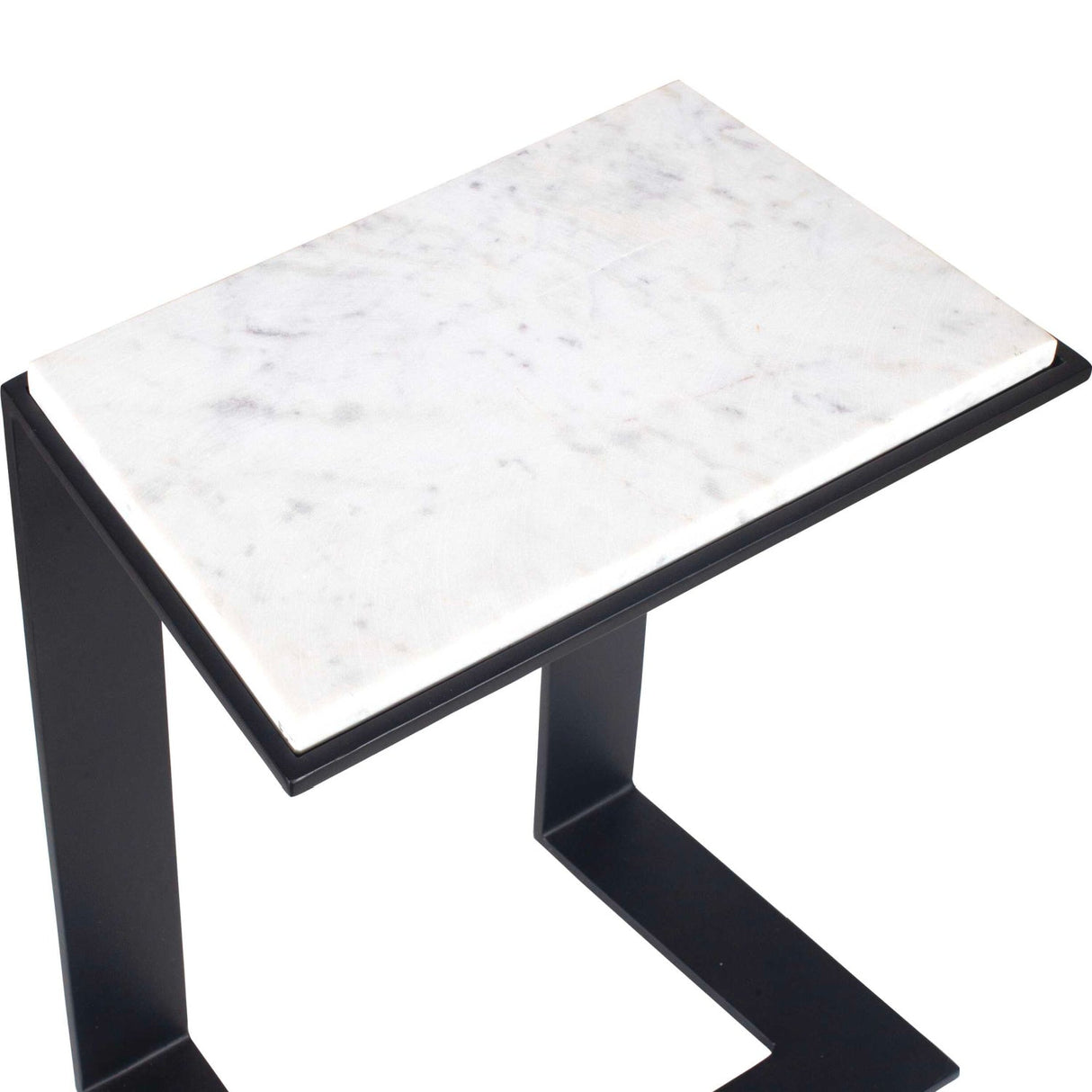 Modern European furniture - White Marble Cantilevered Accent Table - www.oroa.com