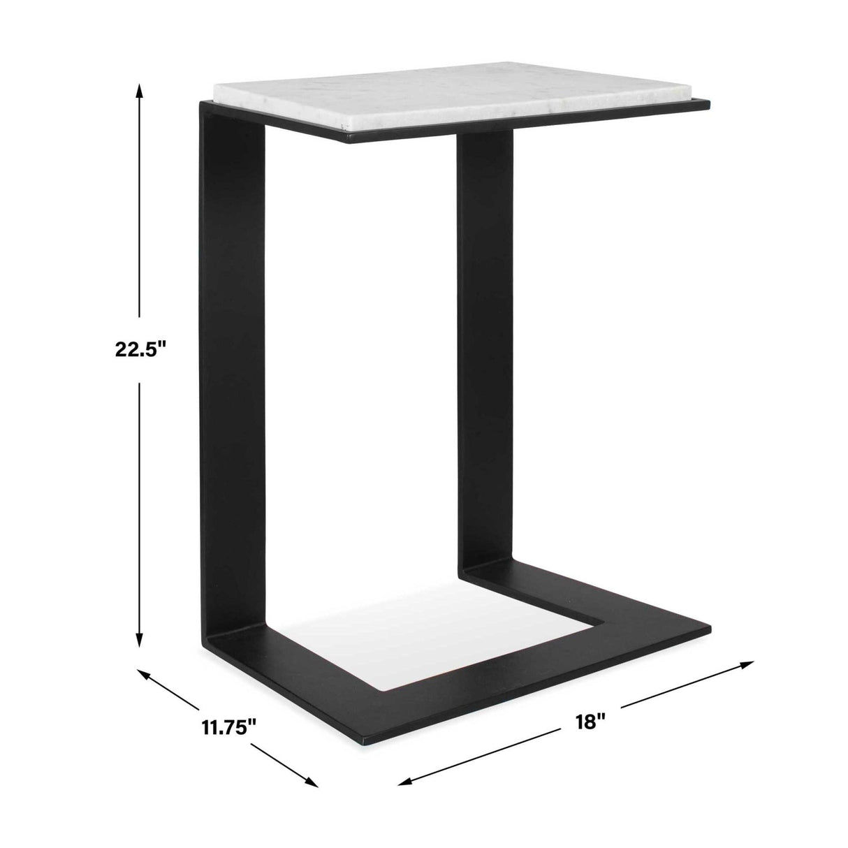 Modern European furniture - White Marble Cantilevered Accent Table - www.oroa.com