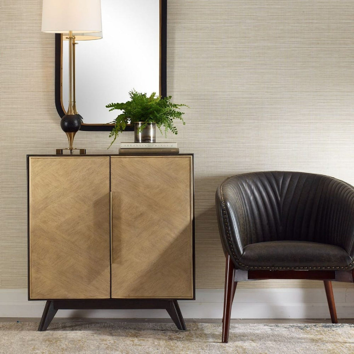 Wooden Veneer 2-Door Cabinet by Uttermost Reina, alternate view 9