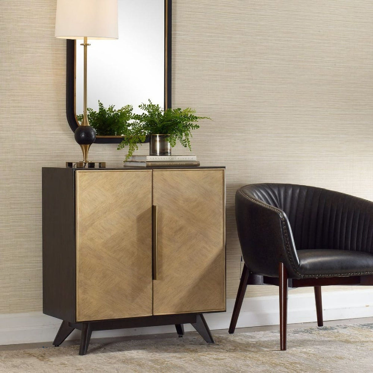 Wooden Veneer 2-Door Cabinet by Uttermost Reina, alternate view 2