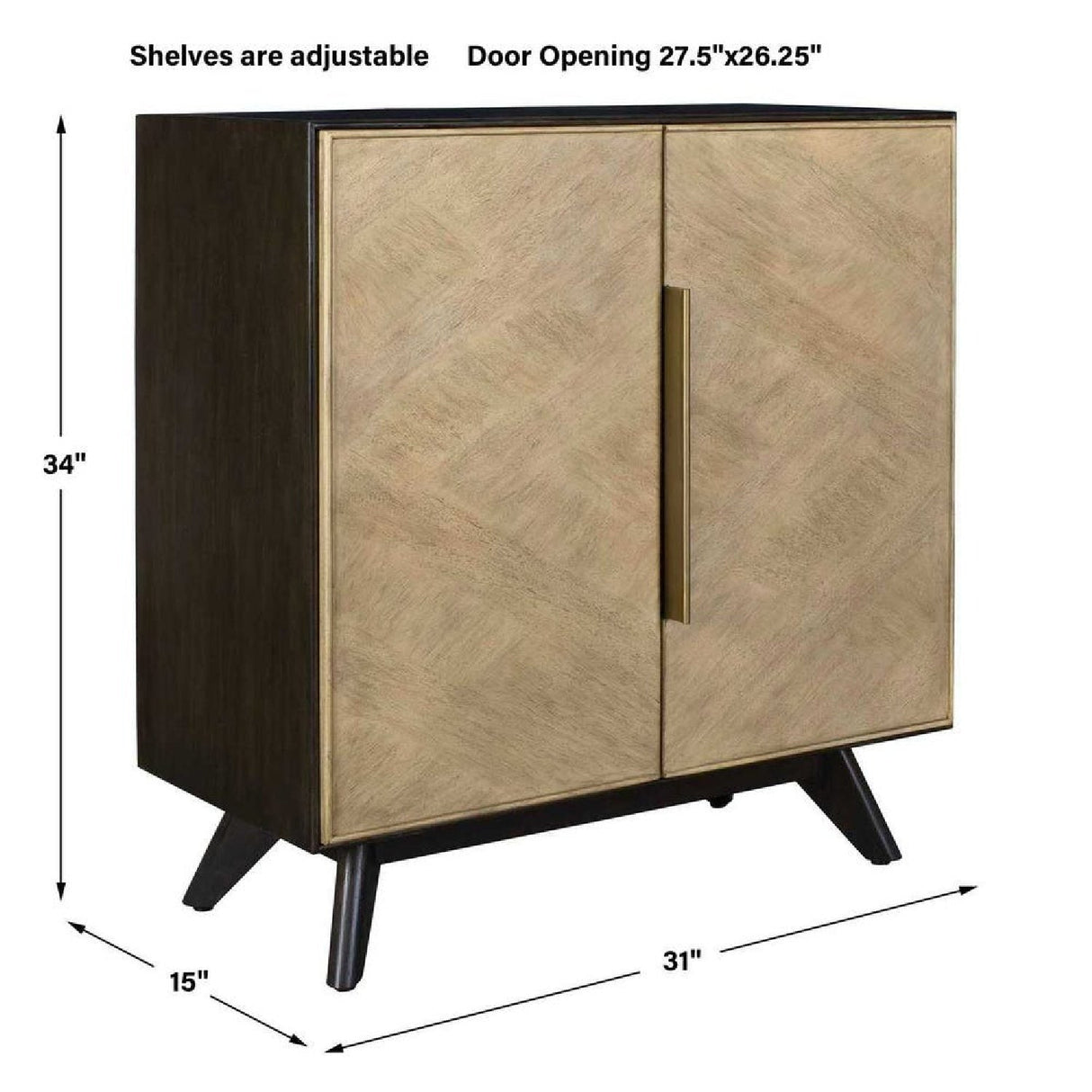 Wooden Veneer 2-Door Cabinet by Uttermost Reina, alternate view 8