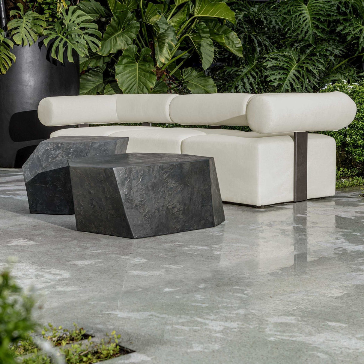Faceted Concrete Indoor/Outdoor Coffee Table by Uttermost Parra, alternate view 12