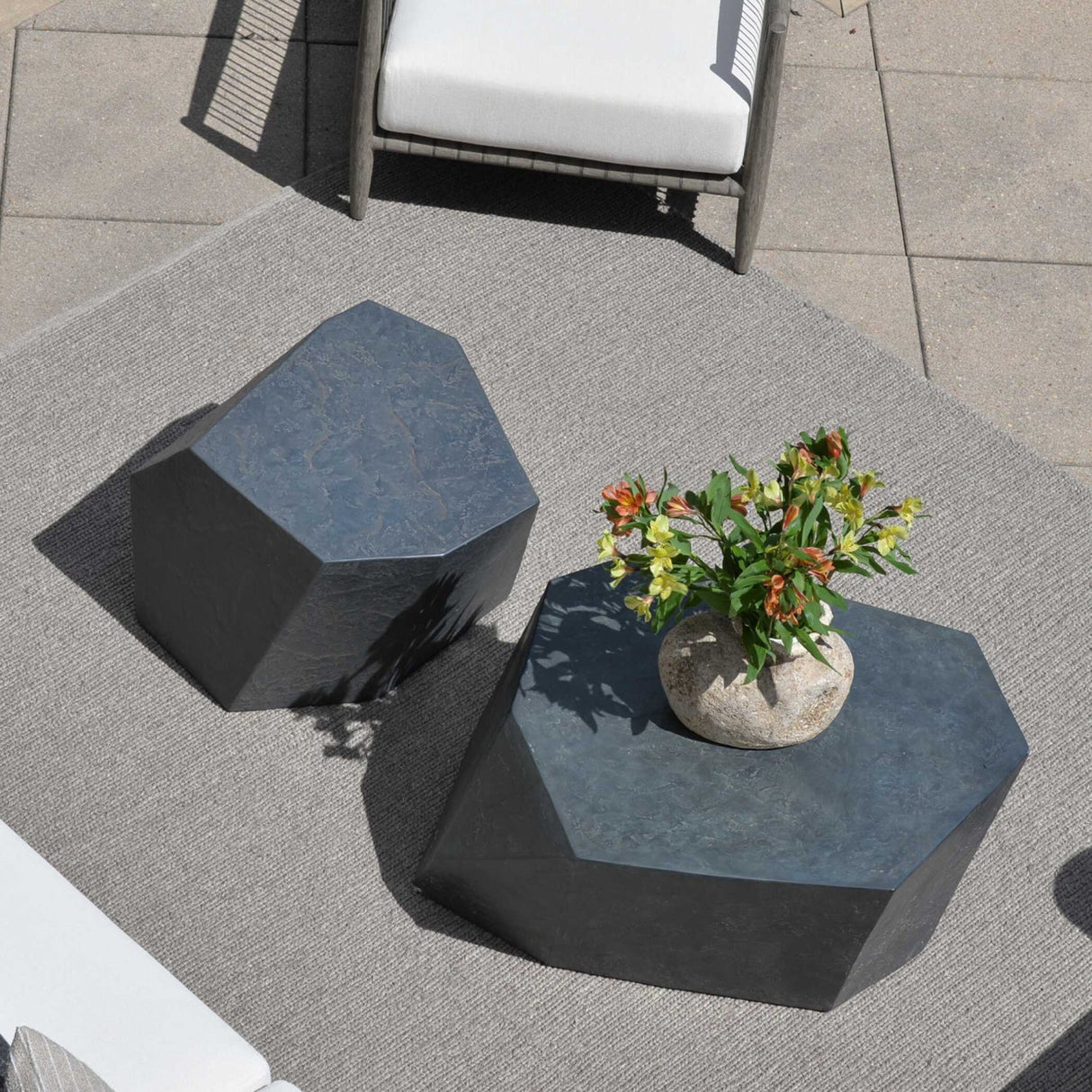 Faceted Concrete Indoor/Outdoor Coffee Table by Uttermost Parra, alternate view 13