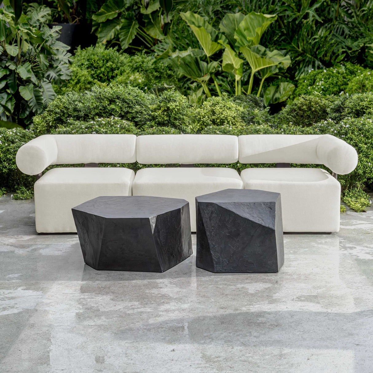 Faceted Concrete Indoor/Outdoor Coffee Table by Uttermost Parra, alternate view 14
