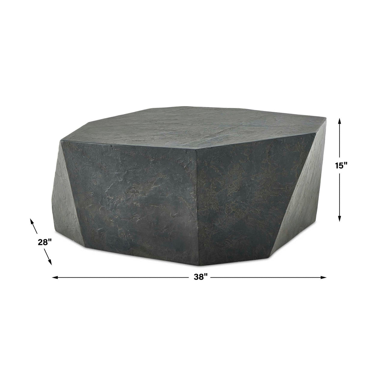 Faceted Concrete Indoor/Outdoor Coffee Table by Uttermost Parra, alternate view 15
