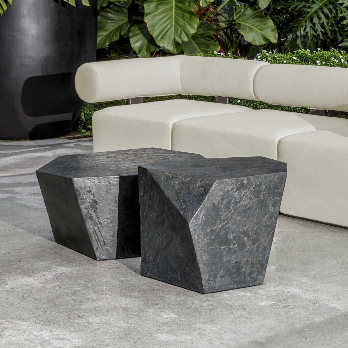 Faceted Concrete Indoor/Outdoor Coffee Table by Uttermost Parra, alternate view 7