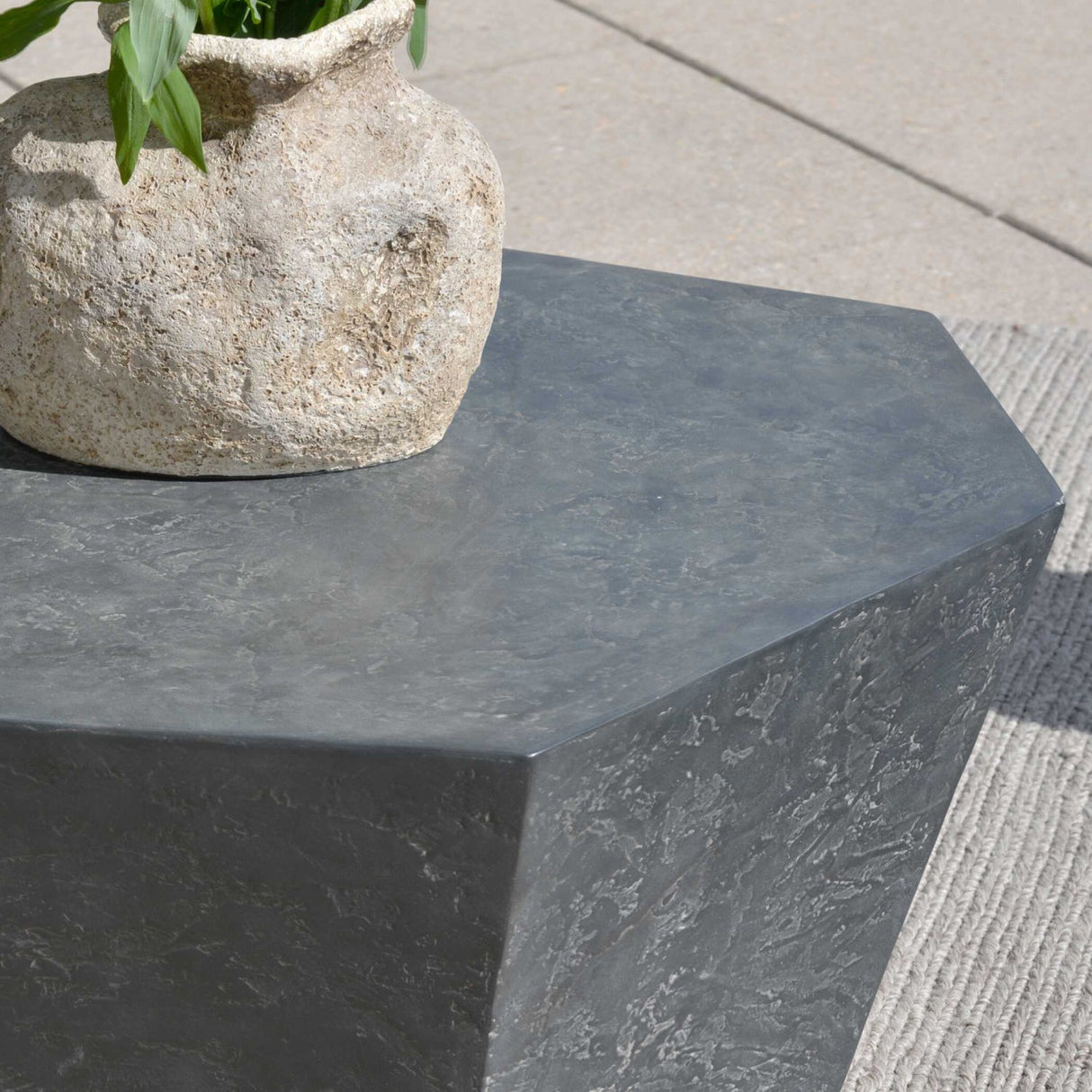 Faceted Concrete Indoor/Outdoor Coffee Table by Uttermost Parra, alternate view 8