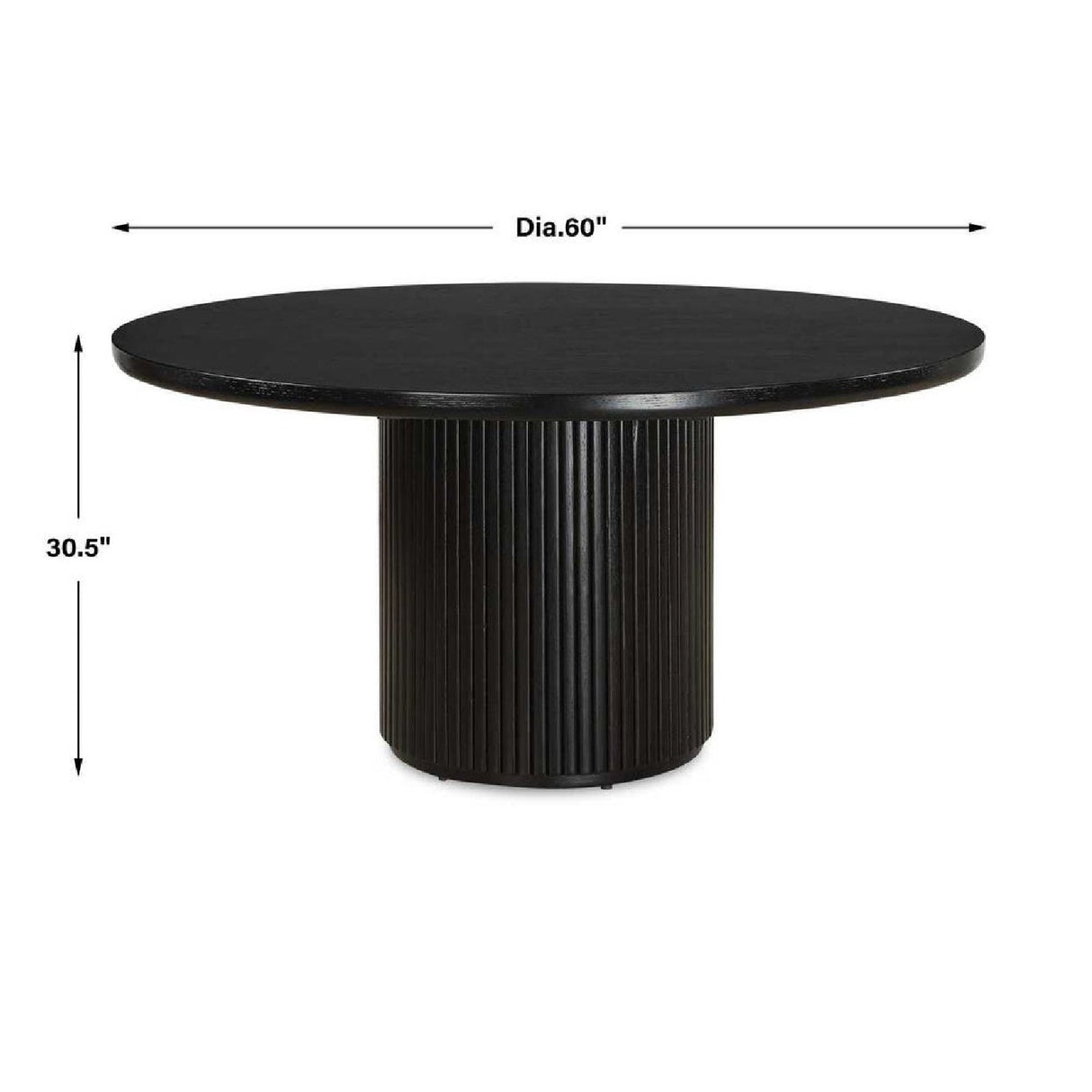 Round Black Oak Dining Table by Uttermost Hersch, alternate view 6