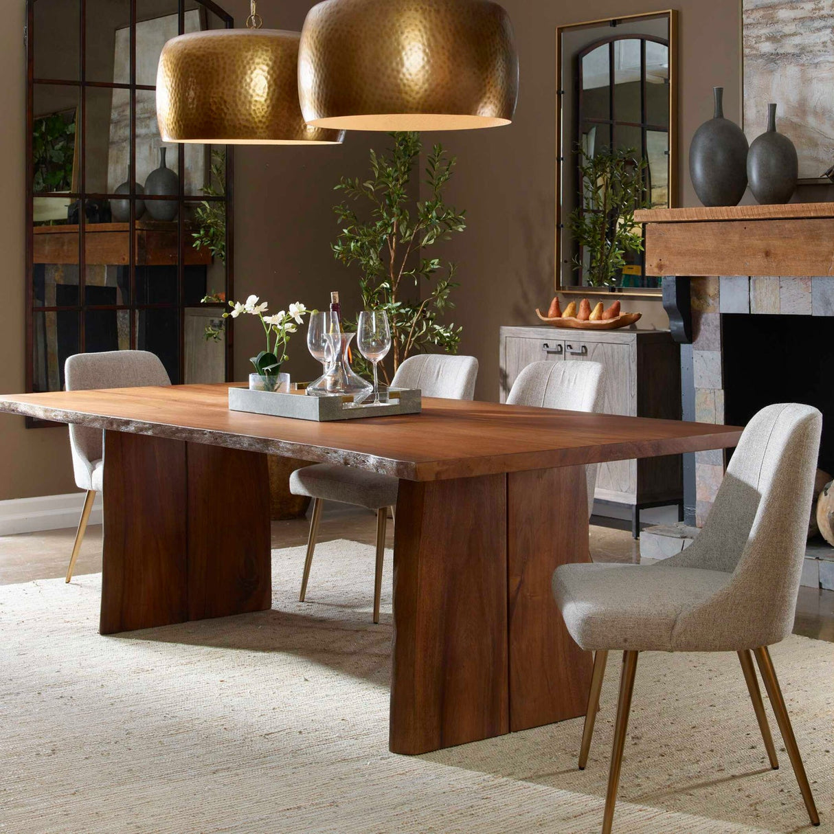 Modern European furniture - Solid Suar Wood Dining Table - www.oroa.com