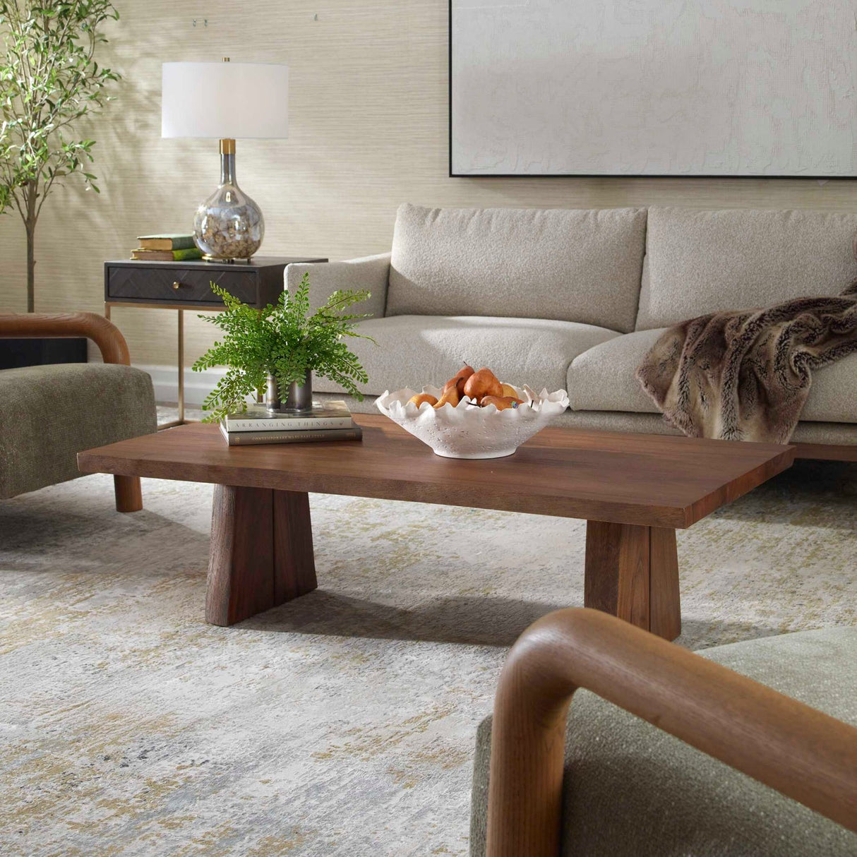 Modern European furniture - Solid Suar Wood Coffee Table - www.oroa.com